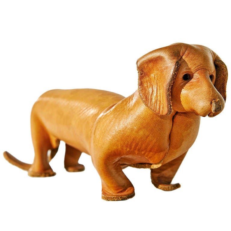 Leather Dachshund by Deru of Germany at 1stDibs | deru germany leather, deru  leather