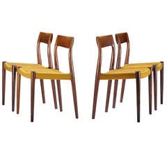 Set of Four Rosewood Dining Chairs by Neils O. Møller
