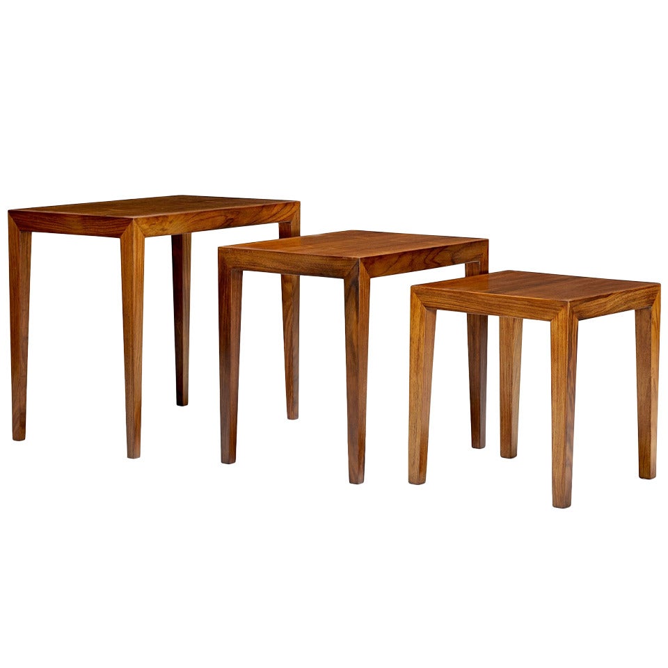 Set of Nesting Tables in Rosewood by Ole Wanscher