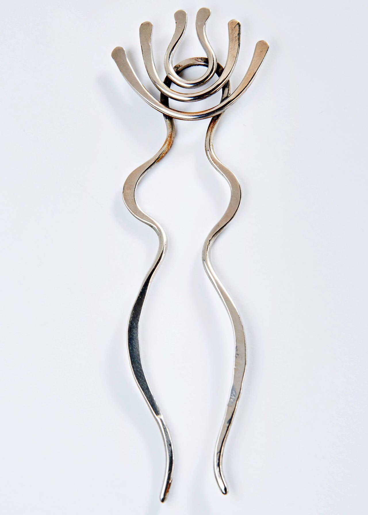 Mid-20th Century Sterling Silver Hair Comb Sculpture by Art Smith