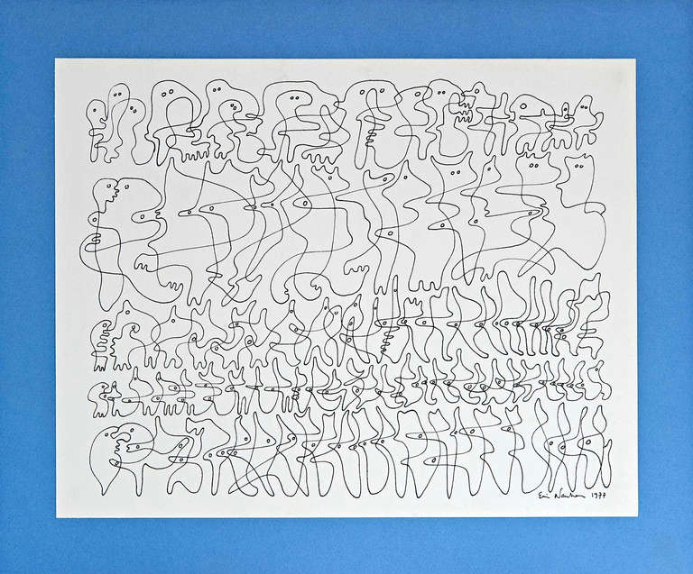 Modern Drawing by Ervin Neuhaus For Sale