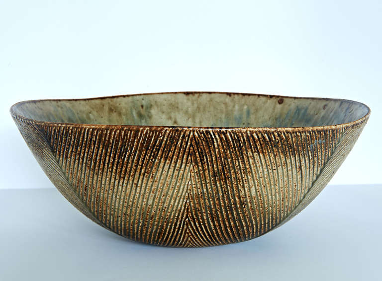 Danish Very Large Stoneware Bowl by Axel Salto