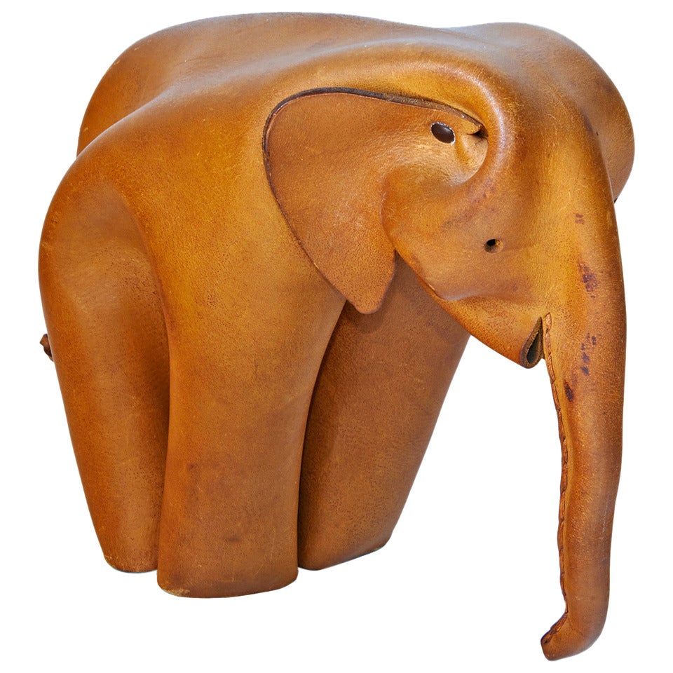 Leather Elephant by Deru For Sale