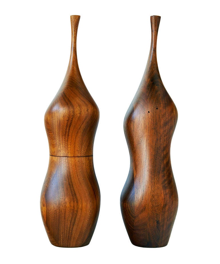Fruitwood Peppermill and Salt Shaker by Daniel Loomis Valenza