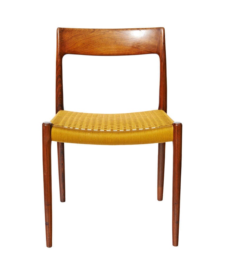 Set of Four Rosewood Dining Chairs by Neils O. Møller 1
