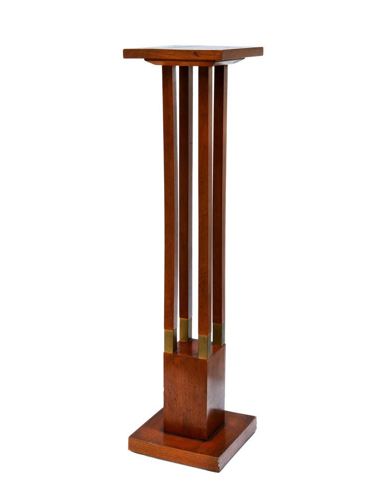 Walnut and Brass Pedestal 2
