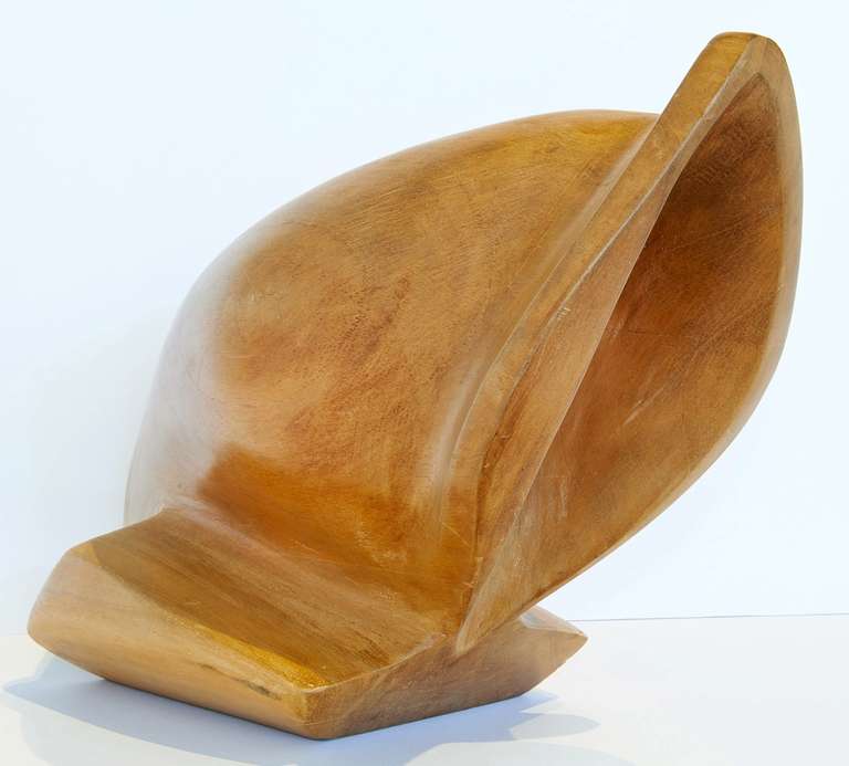 This carved wooden sculpture suggests the naughty bits of a woman's body, but maybe that's just my take on it. It could be a representation of a rare species of carnivorous plant, or a maquette for wind-tunnel duct, for all I know. Well made and