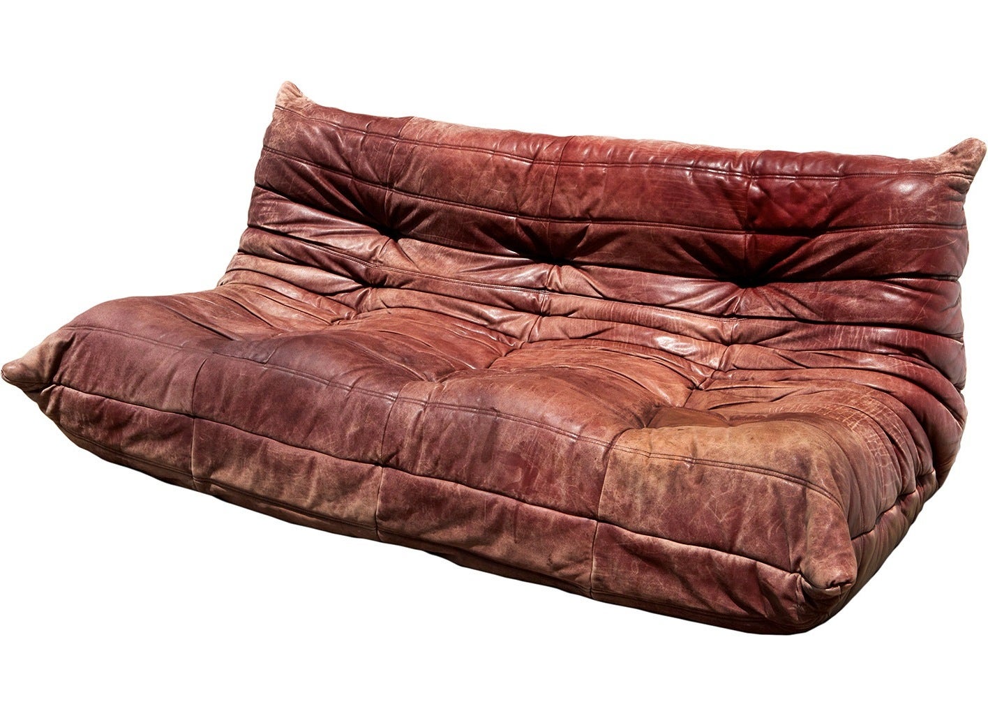 Vintage Leather "Togo" Sofa by Michel Ducaroy