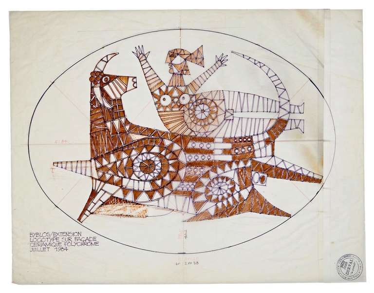 "Europa Riding the Bull, " Two Drawings by Jean Derval