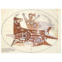 "Europa Riding the Bull," Two Drawings by Jean Derval