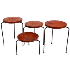 Set of Four Stacking Stools/Side Tables by Luther Conover