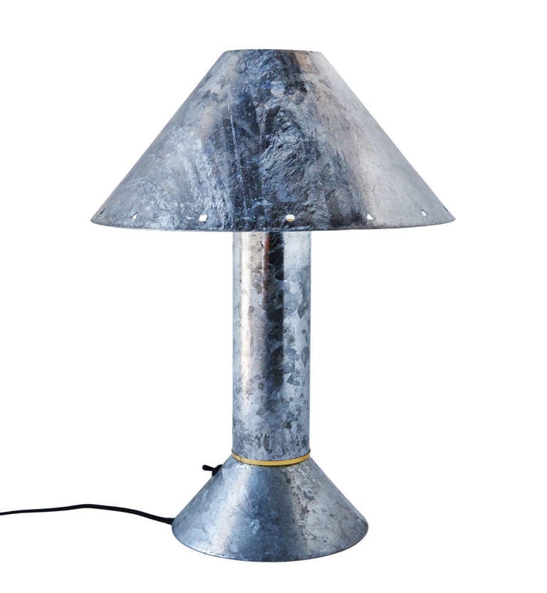 American Zinc-Plated Table Lamps by Ron Rezek For Sale