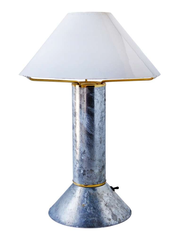 Modern Zinc-Plated Table Lamps by Ron Rezek For Sale