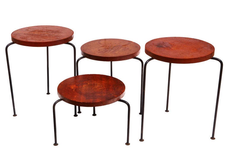 Set of Four Stacking Stools/Side Tables by Luther Conover 1