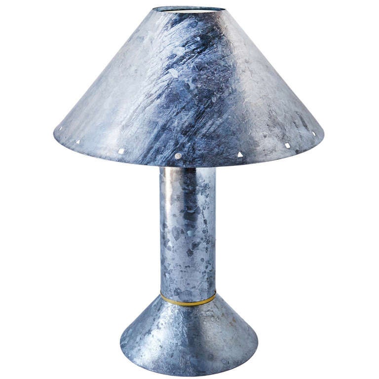 ZincPlated Table Lamps by Ron Rezek For Sale at 1stdibs