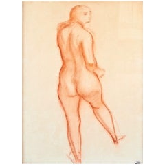 "Nu de Dos" Drawing by André Derain, Late 1940s