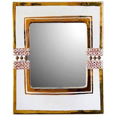 Ceramic Framed Mirror by French Ceramist Georges Pelletier Ceramic Framed Mirror by French Ceramist Georges Pelletier