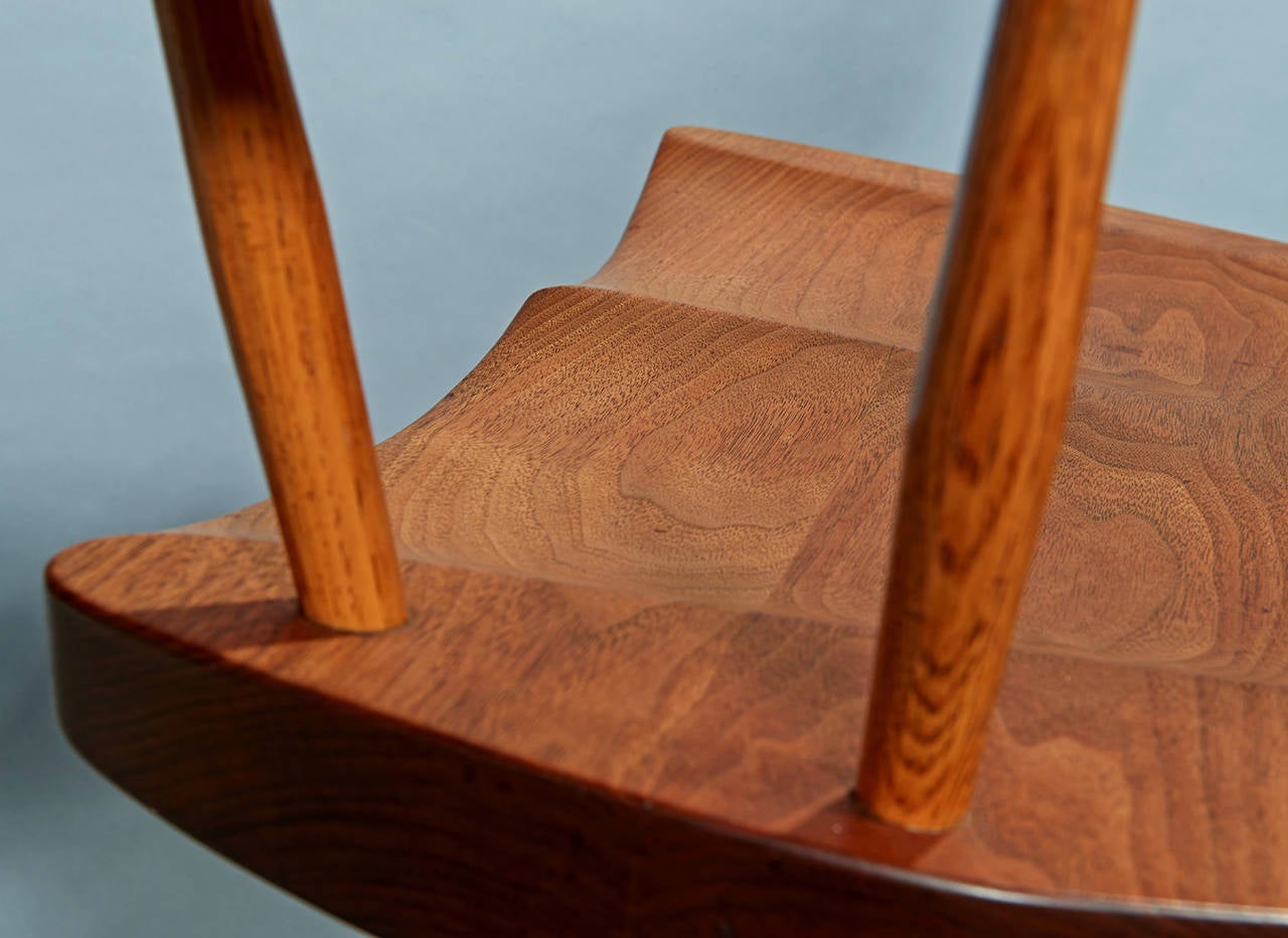 Hickory Rocking Chair with Free-Edge Arm by George Nakashima