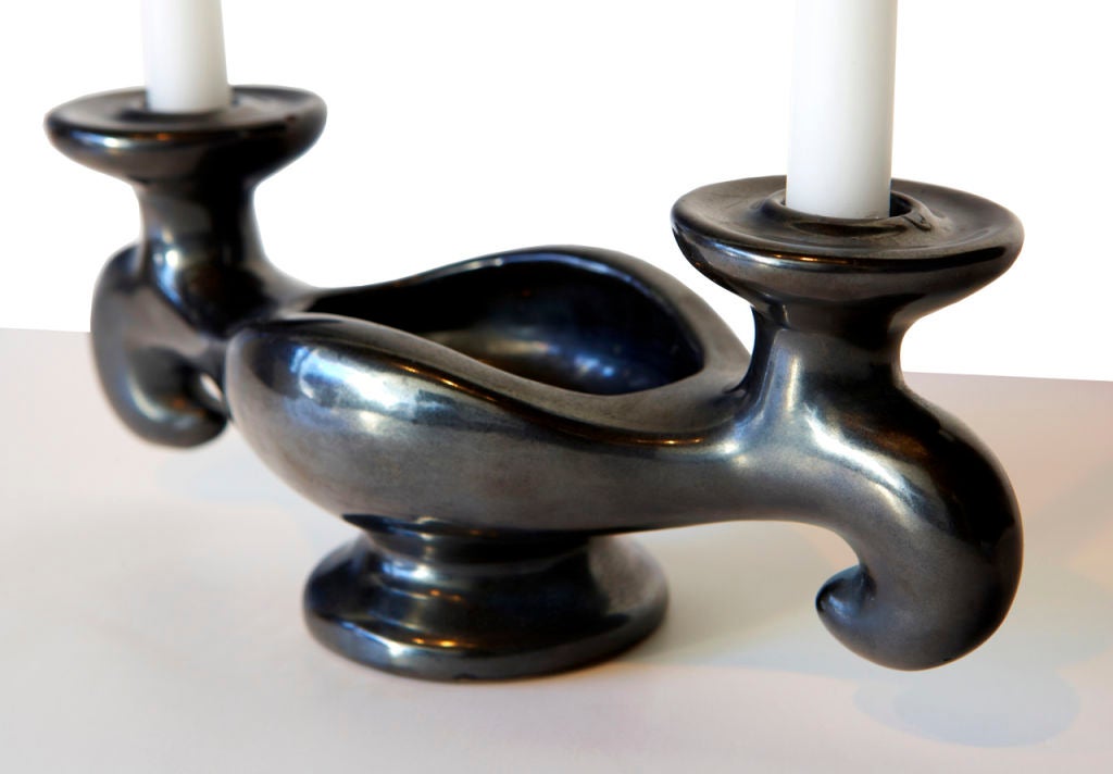 Modern Pair of French, 1950s Candlesticks