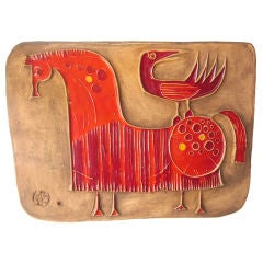 "Horse" Ceramic Wall-Plaque by Hal Fromhold and Bertil Vallien