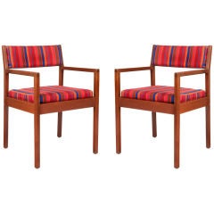Pair of George Nelson Armchairs with Alexander Girard Upholstery 4