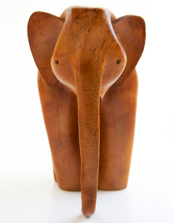 Mid-20th Century Leather Elephant by Deru