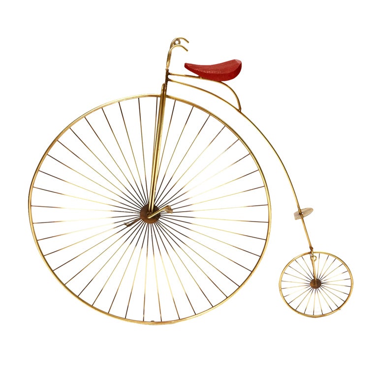 "Penny Farthing" Bicycle Wall Sculpture by Curtis Jeré
