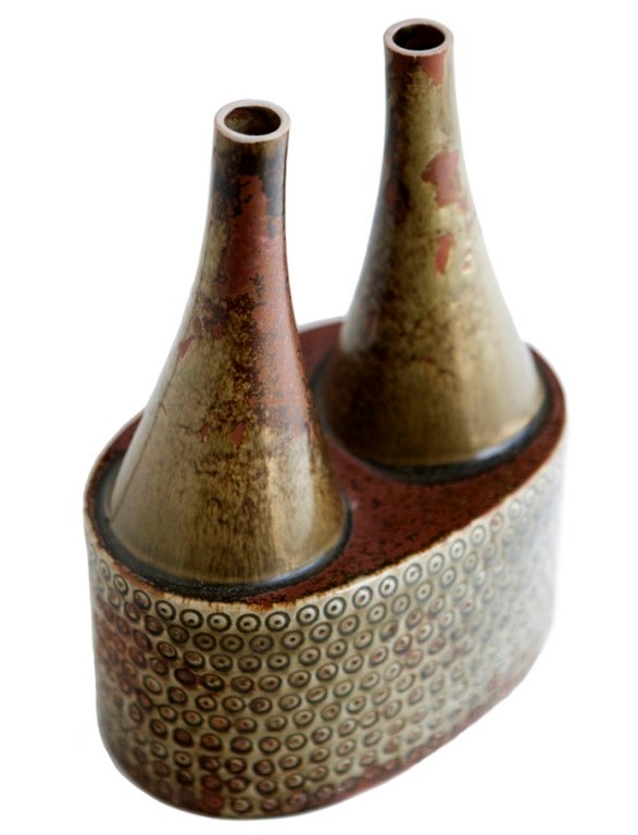 Scandinavian Modern Double Vase by Stig Lindberg