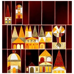 "Le Village" Ceramic Mural by Roger Capron