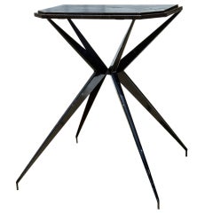 French "Prouvésque" Metal Table with Compass Legs 2