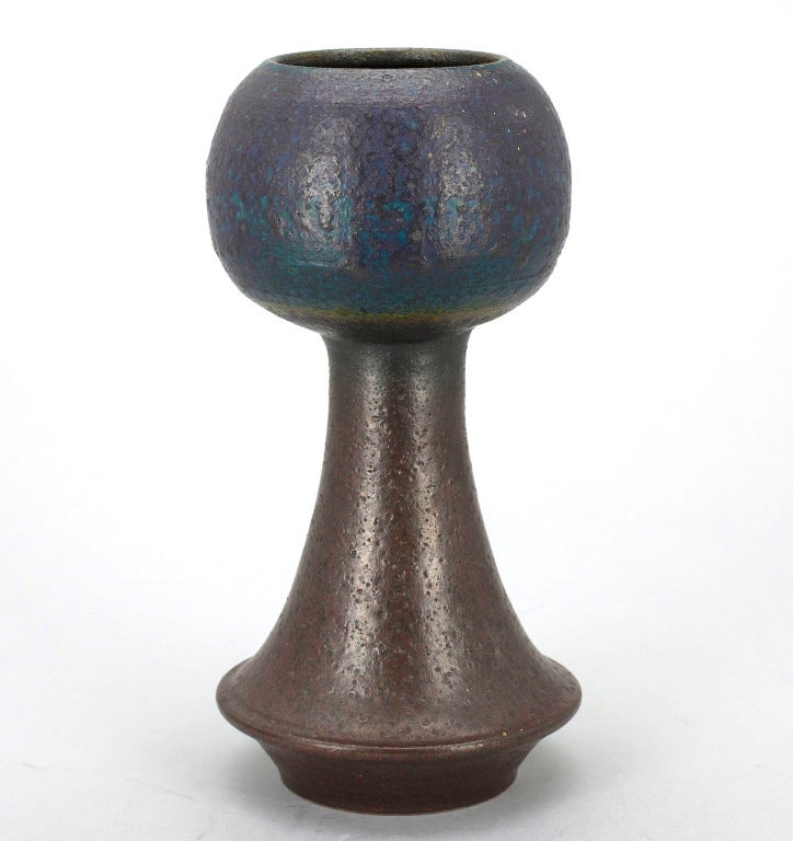 Stoneware Vase by Liisa Hallamaa In Excellent Condition In Los Angeles, CA