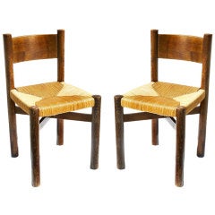 Pair of "Méribel" chairs by Charlotte Perriand
