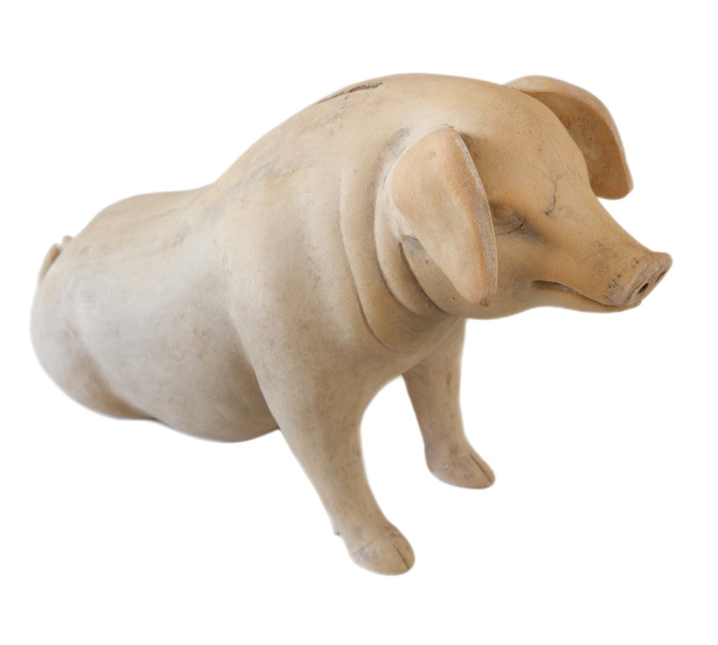 This pottery pig is a most expressive little fellow! A piggy bank that was made about 140 years ago by Höganäs, it was probably treasured by generations of Swedish children saving up coins for their first pair of ice skates.