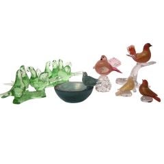 Collection of Murano Birds Figurines