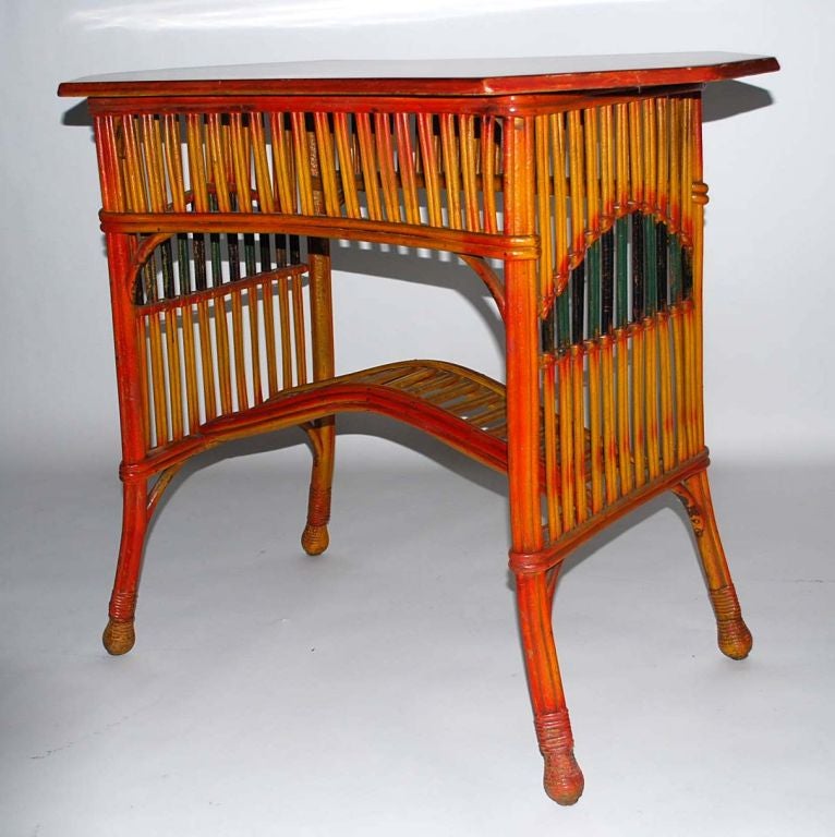 Art Deco Split Reed Console Table