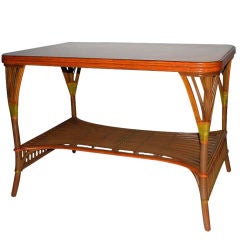Used Art Deco Split Reed Console Table