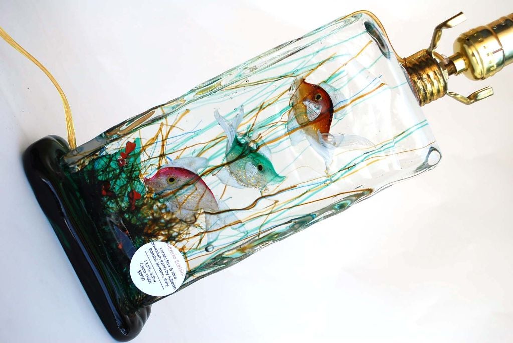 Mid-20th Century Fine & Rare Alfredo Barbini Aquarium Lamp