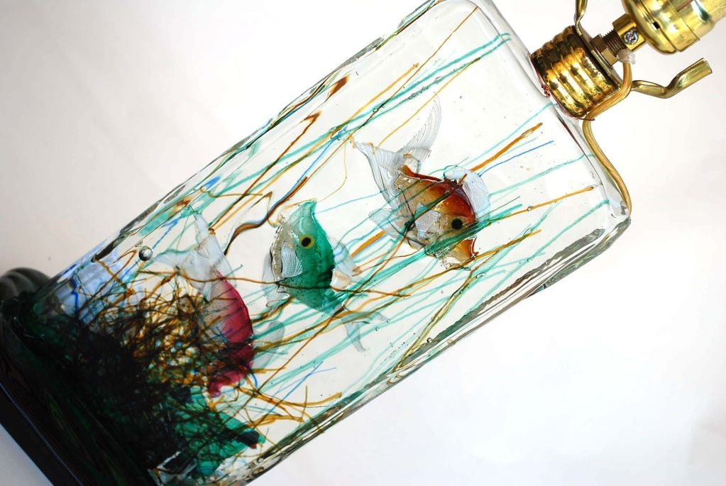 Fine & Rare Alfredo Barbini Aquarium Lamp 2