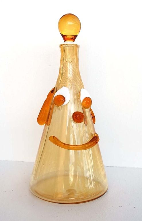Fratelli Toso decanter, Murano, Italy.  Please see our set of 3 Fratelli Toso decanters listed on 1stdibs.com.  *Notes: There is no sales tax on this item if it is being shipped out of the state of Florida (Objects In The Loft will need a copy of