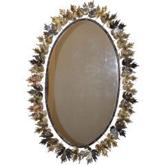 Large Leaf Wall Mirror by Curtis Jere (2 Available)