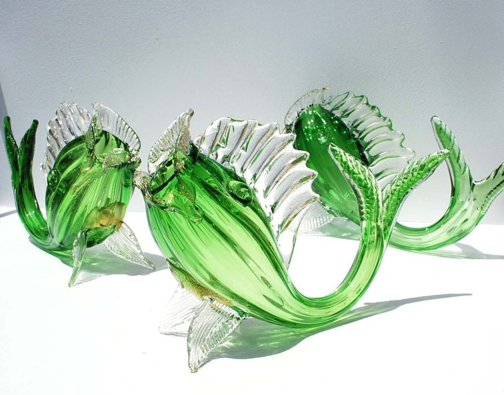 Set of 3 Murano Fish, 1930's