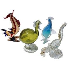 Vintage Collection of Murano Birds including Cenedese, Barovier, Barbini