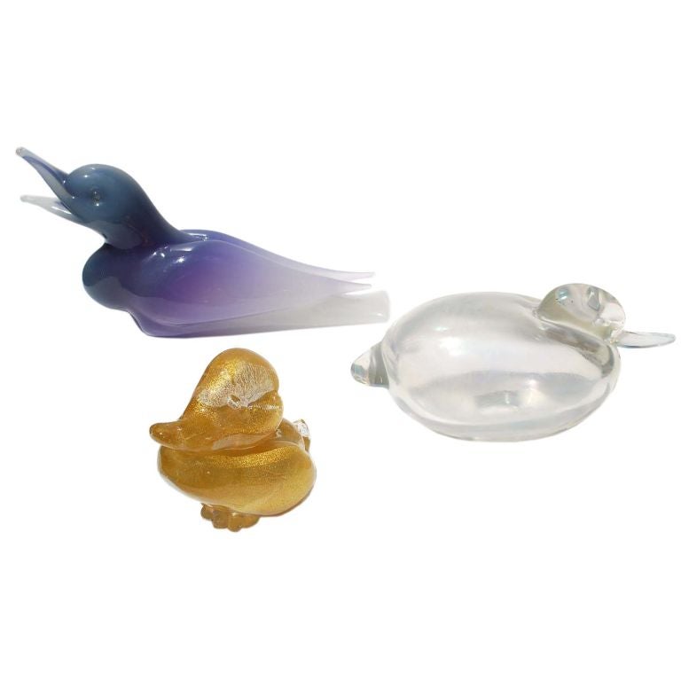 Collection of Murano Ducks; Seguso & Barovier
