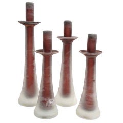 Collection of 4 Cenedese "Scavo" Candleholders, Murano