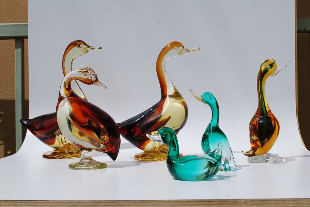 20th Century Collection of Murano Birds Figurines