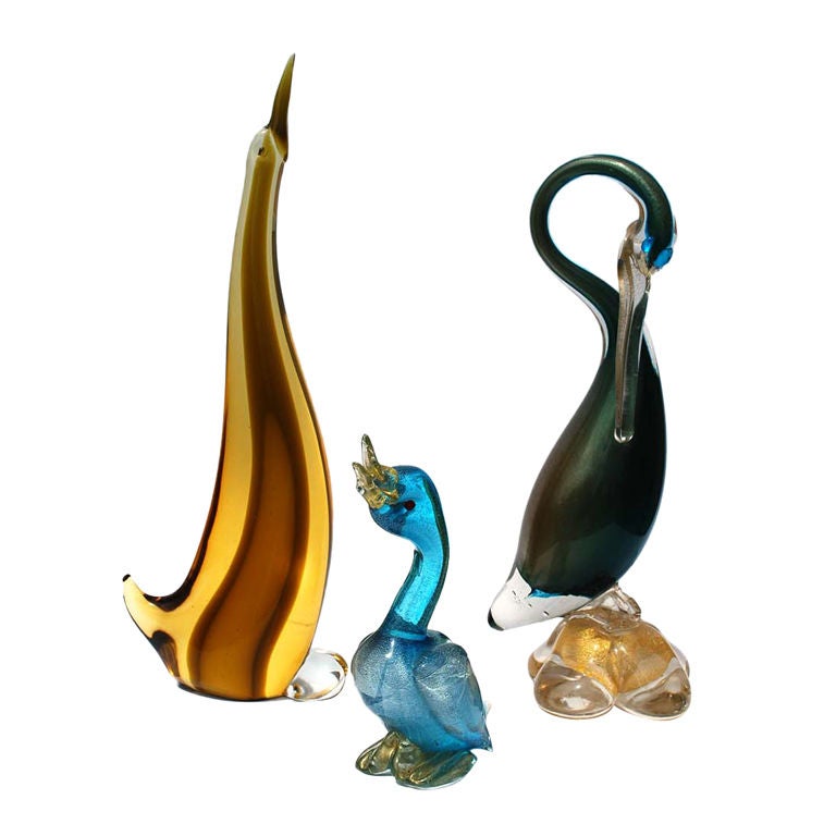 Collection of Murano Bird Figurines