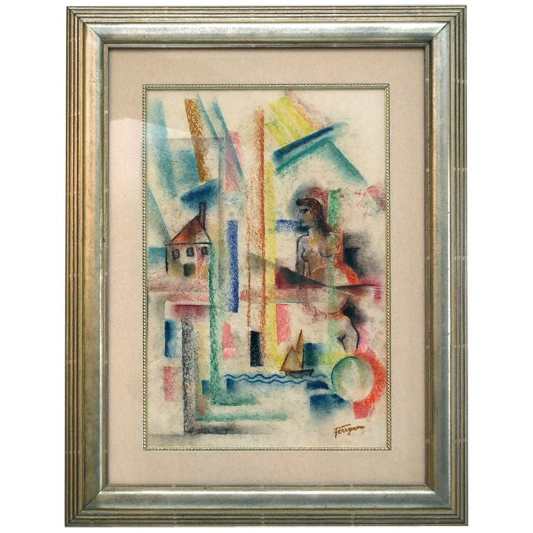 Francis Revesz Ferryman Painting For Sale