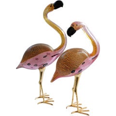 Vintage Luigi Mellara, Pair of Flamingos
