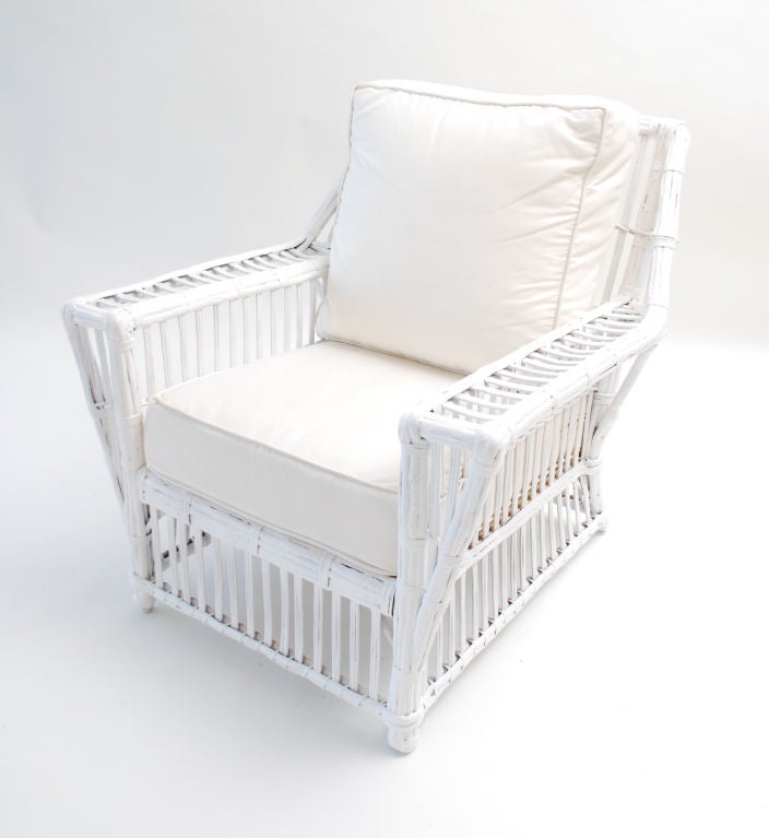 Art Deco split reed like lounge chair.  The chair is actually twisted paper over wire made to look like split/stick reed. *Notes: There is no sales tax on this item if it is being shipped out of the state of Florida (Objects20c/Objects In The Loft