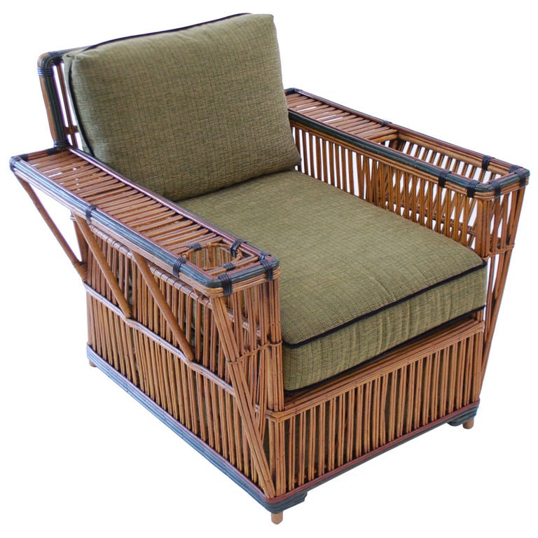 Art Deco Split Reed Lounge Chair